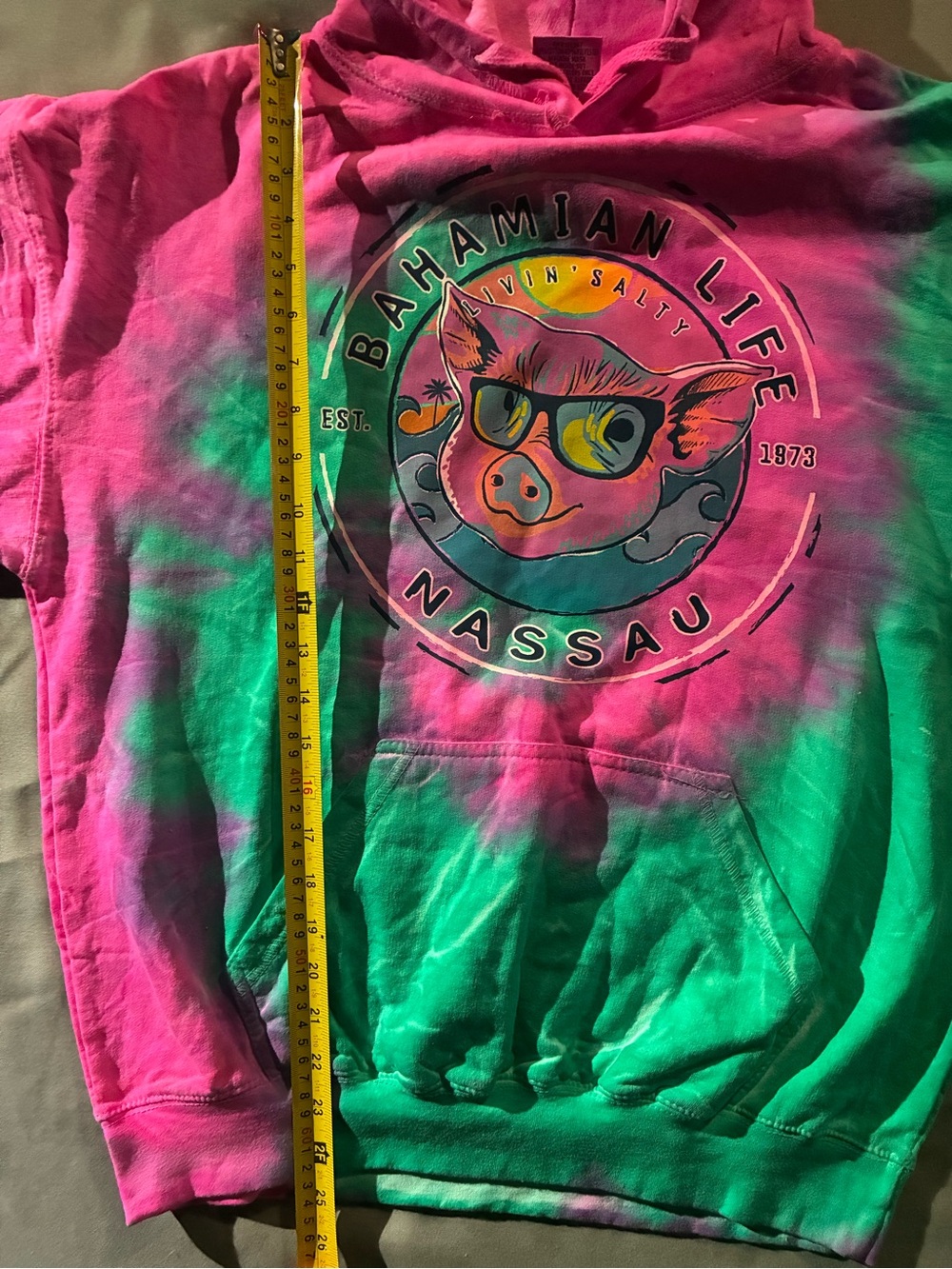 & Other Stories Pink And Green Tie-Dye Bahamian Life Nassau Hoodie View 5